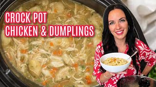 Easy Crock pot chicken and dumplings Recipe  With Secret Ingredient [upl. by Elle]