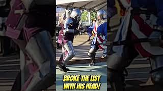 broke it with his head armoredcombat buhurt fail oof extremesports medieval [upl. by Shanon654]