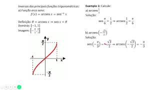 Função trigonométrica inversa teoria exemplos e exercícios [upl. by Loredana]