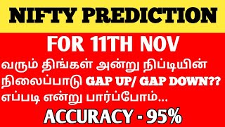 NIFTY PREDICTION FOR TOMORROW 111124  niftyprediction  nifty  TAMIL STOCK ANALYSER [upl. by Ellerad266]