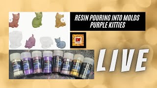 Resin Pouring Into Molds  Purple Kitties  Plus A Giveaway  Resin Art  Epoxy Resin Art [upl. by Prakash951]