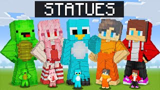 NOOB vs PRO CRAZY FAN GIRL FRIEND STATUE House Battle Minecraft [upl. by Maxfield409]