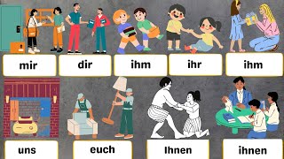 Die Personalpronomen im Dativ Deutsch lernenA1A2German Personal Pronouns in Dative with examples [upl. by Margi155]