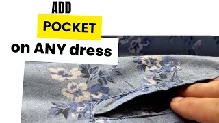 Add a pocket to any of your dresses in minutes [upl. by Terrie170]