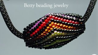 Layered beaded desing for pendant and earring easy to make for beginners beading tutorial [upl. by Brownson]