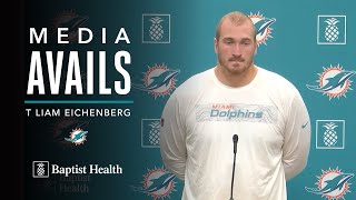 Liam Eichenberg meets with the media  September 8  Miami Dolphins [upl. by Aikam]