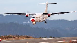 DAT ATR72 arrival at Stord airport february 2023 [upl. by Eidua708]