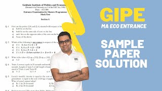 GIPE MA Economics Sample Paper Solution  Mock test [upl. by Adikram]