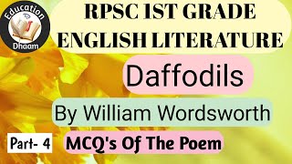 Daffodils By William Wordsworth  MCQs Of The Poem  RPSC1stGRADE  EnglishLiterature [upl. by Montagu]