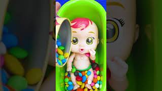 Candy Gum Balls in Bathtub with Satisfying Slime Balls ASMR [upl. by Linad]