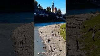 Salzach salzburg 2024 austria travel fluss herbst [upl. by Uht]