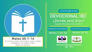 ¿DONDE ESTA DIOS  Devocional IBC  281024 [upl. by Yraek]