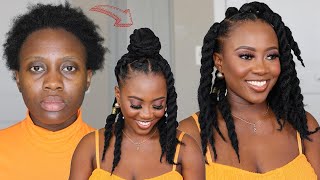 Easiest DIY Jumbo Senegalese Twist on short 4c natural hair  Protective Style Tutorial [upl. by Esinart95]