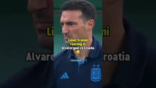 Lionel Scaloni reaction after Argentinas goals amp after they won the World Cup ❤️ football viral [upl. by Aileahcim]