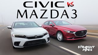 2024 Honda Civic vs Mazda3  Best Car for 30000 [upl. by Hilde140]