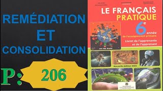 Le Français Pratique 6AEP  édition 2021REMÉDIATION ET CONSOLIDATION  page 206 [upl. by Olympia]