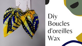 DIY BOUCLES DOREILLES FEUILLES EN TISSUS WAX [upl. by Kaasi]