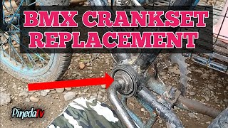 REPLACEMENT OF BMX CRANK SET BEARINGS  Paano palitan ang Crank set Bearings ng BMX Step by Step [upl. by Yllod]