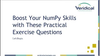 Boost Your NumPy Skills with These Practical Exercise Questions NumPy Python DataScience [upl. by Micky]