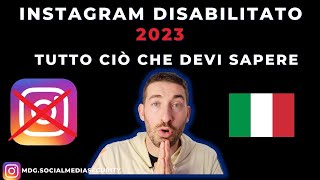 INSTAGRAM DISABILITATO 2023 TUTTO CIÒ CHE DEVI SAPERE [upl. by Adrianne]