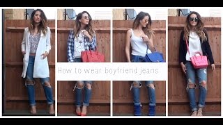 How to wear 1 boyfriend jeans 5 different ways [upl. by Nocam]