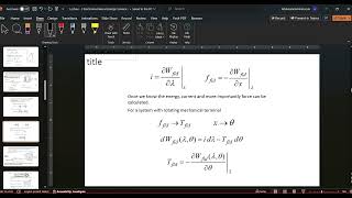 3 5 DETERMINATION OF MAGNETIC FORCE AND TORQUE FROM COENERGY [upl. by Anomar]