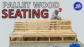 Outdoor Seating Build  Pallet Wood Project  DIY [upl. by Amalburga488]