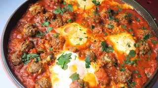 Recette 93 Tajine Kefta amp Oeufs voix off  Meatballs amp Eggs Tagine [upl. by Salokcin]