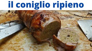 coniglio ripieno al fornocon carne macinata e zucchine trombetta [upl. by Neirad]