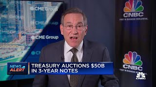 Treasury auctions 50B in 3year notes [upl. by Kcirre]