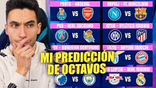 OCTAVOS de FINAL de la CHAMPIONS LEAGUE 202324 Mi PREDICCIÓN y PORCENTAJES [upl. by Nodnek]