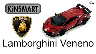 Kinsmart Lamborghini Veneno Diecast Unboxing Car Toy Scale 136 Red [upl. by Ahsennod]