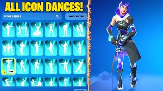 ALL ICON SERIES DANCES amp EMOTES IN FORTNITE 72 [upl. by Audra915]