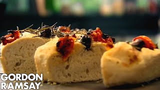 Olive Rosemary and Tomato Focaccia  Gordon Ramsay [upl. by Valerio292]