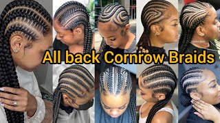 Trending All back Cornrow Braids  Straight back Cornrow  Braided Hairstyles  Ghana Weaving Braids [upl. by Ateval]