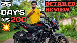 2024 Bajaj Pulsar Ns200 Review  After 25 Days Usage Details Review [upl. by Ylrebmik645]