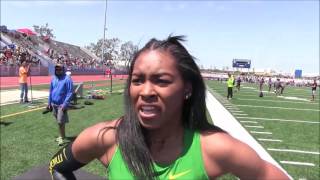 2017 MT SAC RELAYS OREGON WOMEN WINS 4X100M RELAY [upl. by Nyrroc]