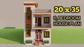 20 by 35 house plan20 by 35 ka nakshaghar ka nakshamakan ka naksha20x35 6 bedroom house [upl. by Rizzo]