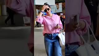 Sania Mirza at Dubai airport looking fabulous in pink shirt virlshorts virlshorts [upl. by Yarezed]