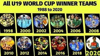 All U19 World Cup winner Teams 1988 to 2020 Abhicrickettak [upl. by Aerdnahs]