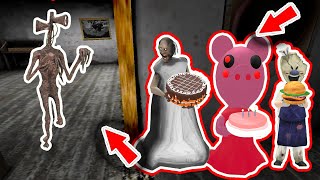 Granny vs Aliashraf funny animation part 96  Piggy  Ice Scream Siren Head Baldi Scary Teacher 3D [upl. by Idnib436]