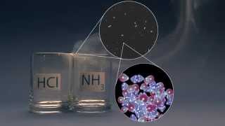 HClNH3NH4Cl  Ammonium chloride smoke under 100000000x microscope [upl. by Nelak309]