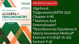 Basic Mathematics1  Algebra amp TrigonometryMTH321 by Dr Noman Khalid  Unit  06  Lecture  42 [upl. by Mobley915]