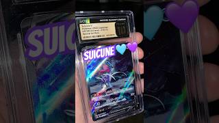 Suicune V Thank you ShinyCardNerds 💜 pokemon cgcgrading pristine foryou youtubeshorts [upl. by Arikahs]