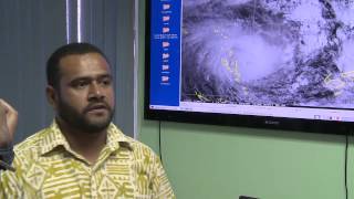 Fiji Meteorological Service media conference for Tropical Cyclone Pam update  10 [upl. by Eniladam]