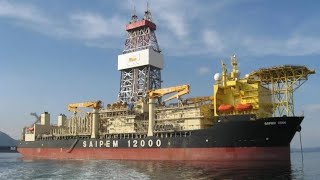 World Biggest Ship Rig in karachi Driling in deep sea  ExxonMobil Saipem 12000hp ENI Oil Company [upl. by Chuipek532]