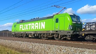 Flixtrain Vectron mit kurzem Güterzug [upl. by Naibaf863]