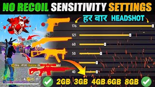 Best Sensitivity Setting For Auto HeadShot⚙️ 2GB  3GB  4GB  6GB  8GB  12GB RAM  Free Fire Max [upl. by Jegger266]