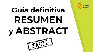 📝👌CÓMO HACER UN RESUMEN  ABSTRACT DE INVESTIGACIÓN O ARTÍCULO CIENTÍFICO  Investigar es fácil [upl. by Hatokad965]