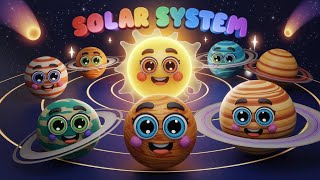 🌟 The Cutest Solar System Adventure 🌌  Fun Cartoon Planets for Kids  Learn About Space 🚀🪐 [upl. by Asiela]